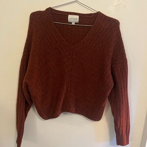 2/$15 - Pink Rose cropped sweater (rust orange)